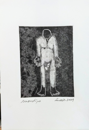 Monotipo61: ¿Ahora qué? - 2009 - Plancha 16X12cm - Papel 250gr. Canson Guarro
